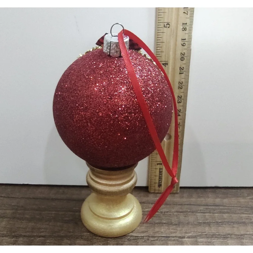 Deer Diorama Christmas Ornament Shatterproof Vintage Style Winter Scene O9